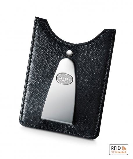 Credit Card Case & Money Clip Black Caviar Leather - Click Image to Close