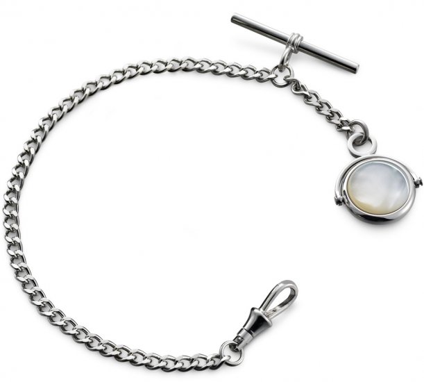 Albert Watch Chain Mother Of Pearl - Click Image to Close