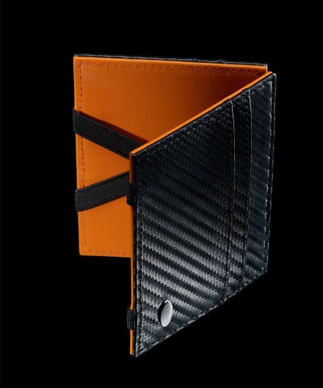 Flip Wallet Carbon Fibre Black/Orange - Click Image to Close